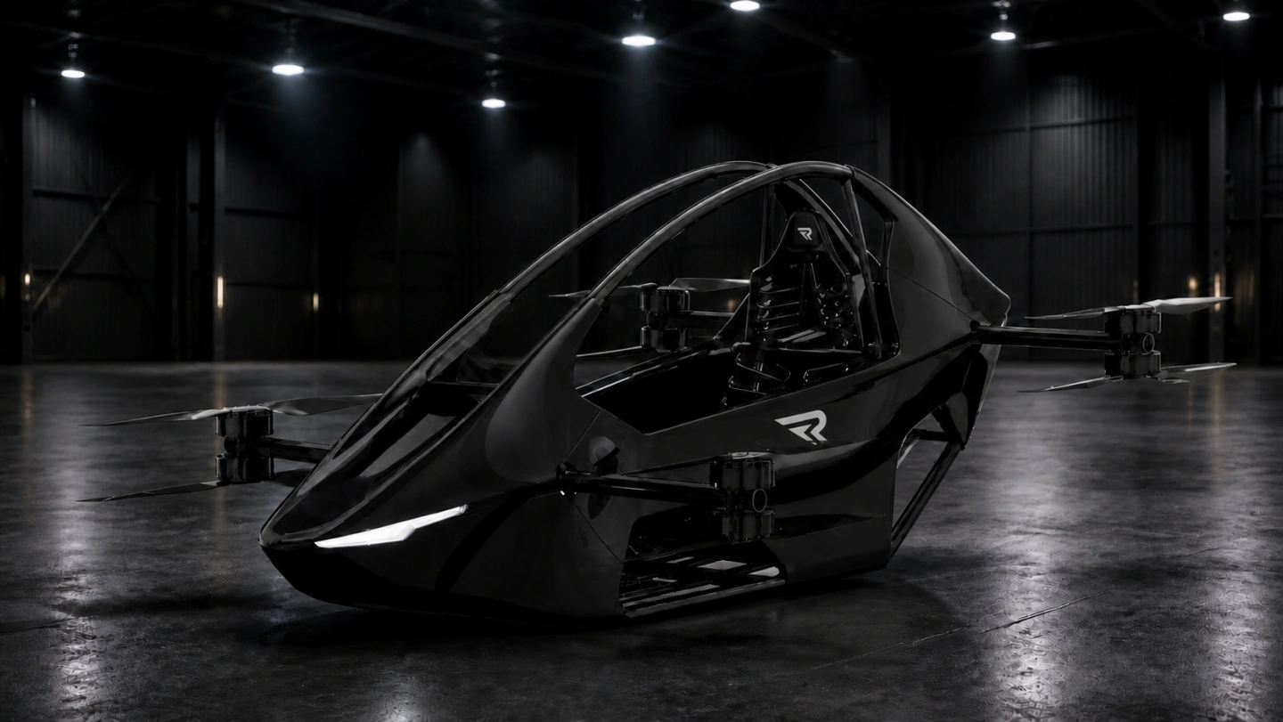 Black REVTOL R1 aircraft
